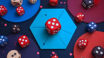 A man celebrating a winning moment on his laptop while gaming symbols float around him, capturing the excitement of 4777BE5 games.